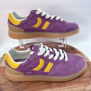 Coolway Goal Purple Yellow Suede Leather Gum Sole Sneakers Mens 9 EU 43 Low Top